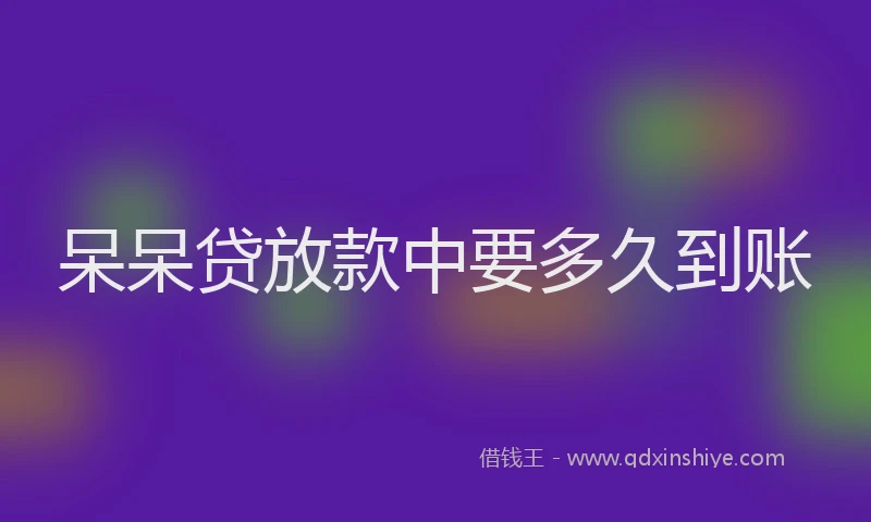 呆呆贷放款中要多久到账