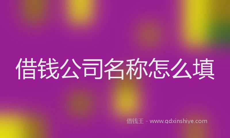 借钱公司名称怎么填