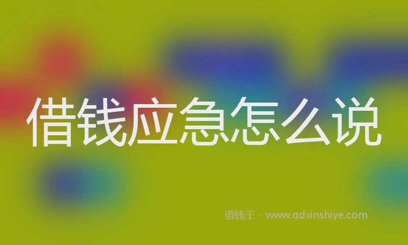 借钱应急怎么说
