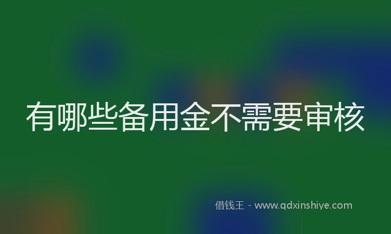 有哪些备用金不需要审核