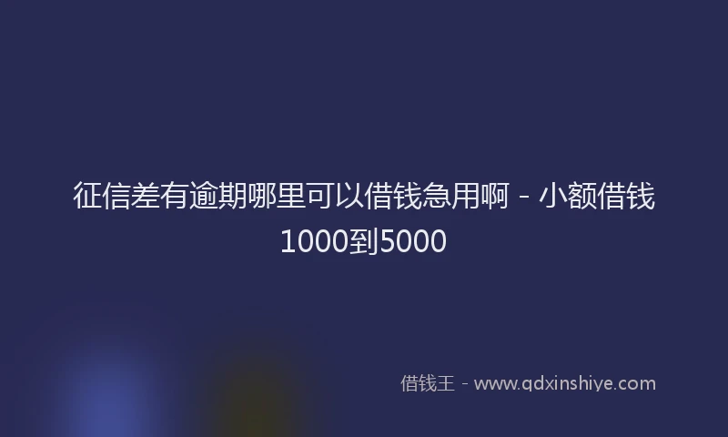 征信差有逾期哪里可以借钱急用啊 - 小额借钱1000到5000