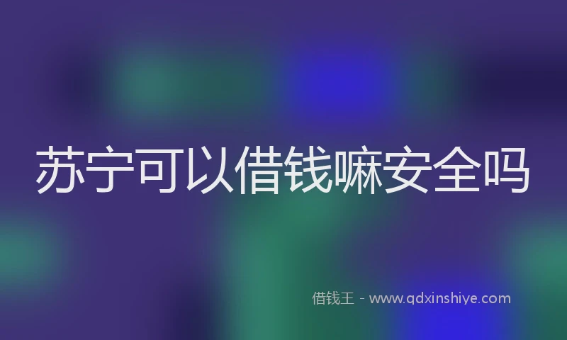 苏宁可以借钱嘛安全吗