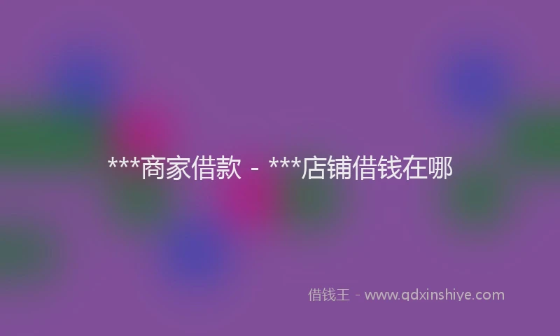 ***商家借款 - ***店铺借钱在哪