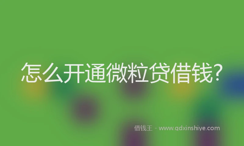 怎么开通微粒贷借钱?