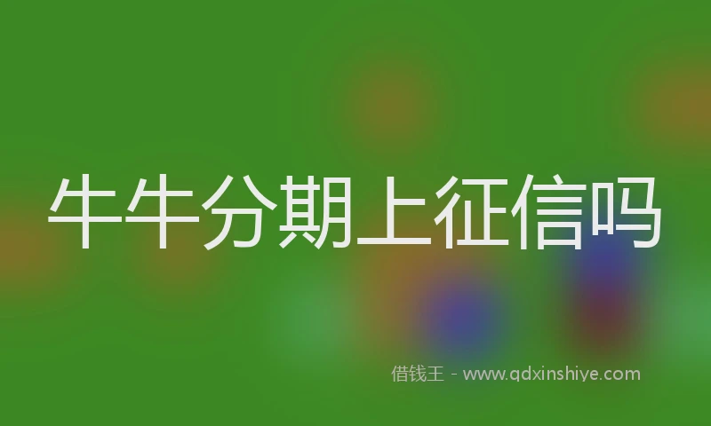 牛牛分期上征信吗