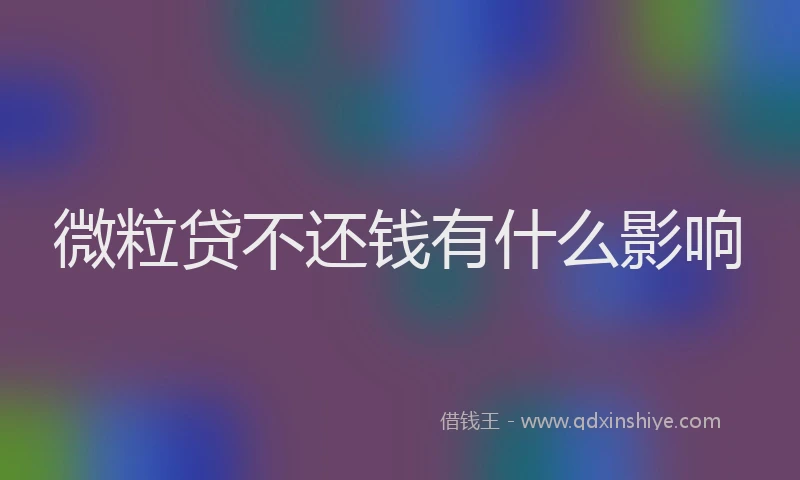 微粒贷不还钱有什么影响