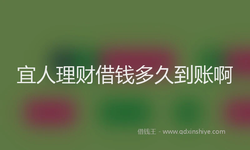 宜人理财借钱多久到账啊