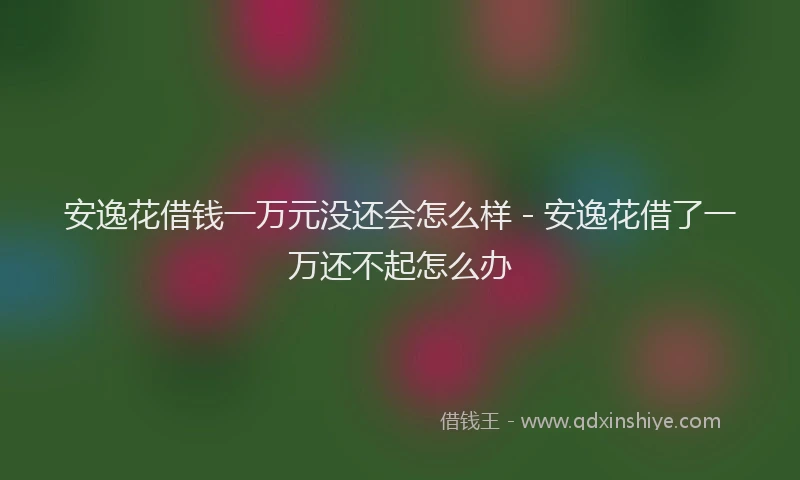 安逸花借钱一万元没还会怎么样 - 安逸花借了一万还不起怎么办