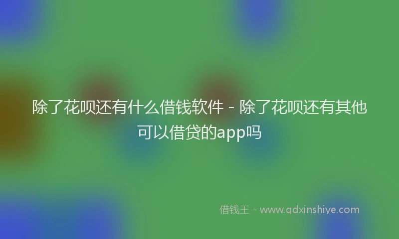 除了花呗还有什么借钱软件 - 除了花呗还有其他可以借贷的app吗