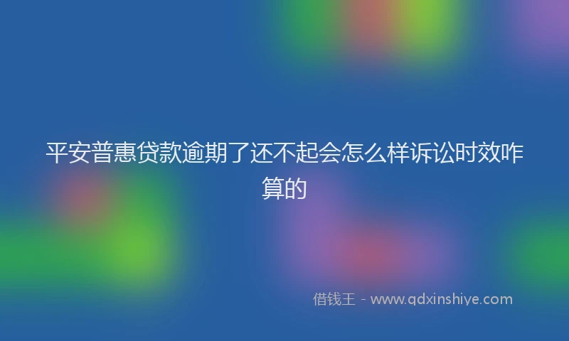 平安普惠贷款逾期了还不起会怎么样诉讼时效咋算的