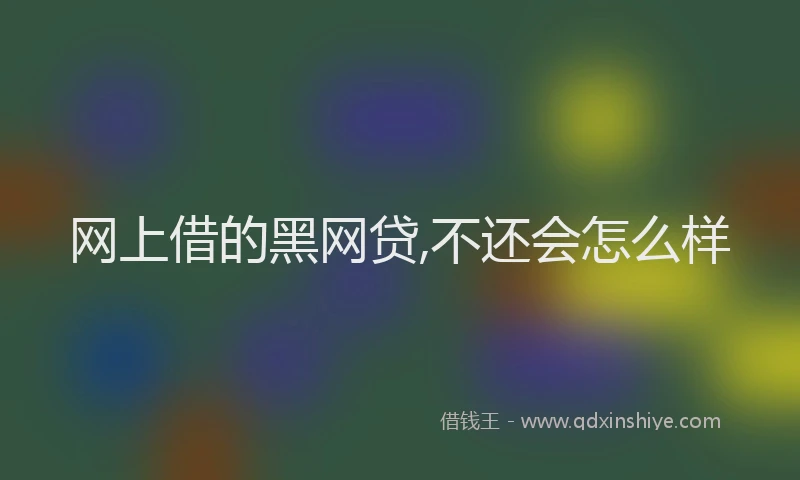 网上借的黑网贷,不还会怎么样