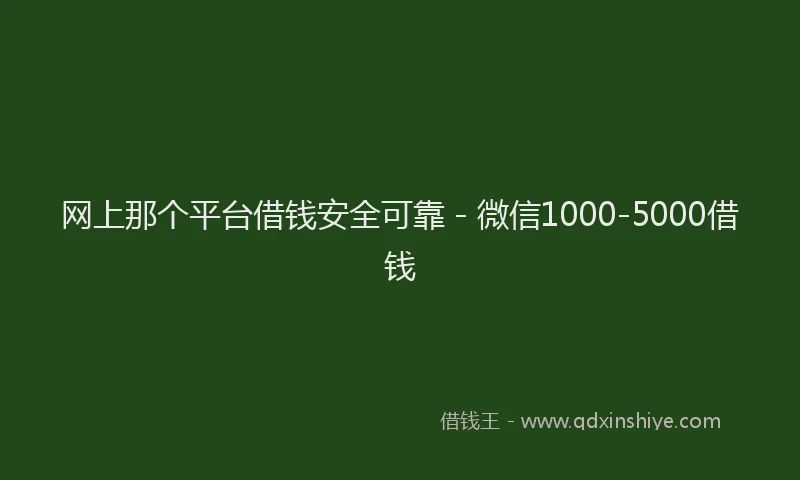 网上那个平台借钱安全可靠 - 微信1000-5000借钱
