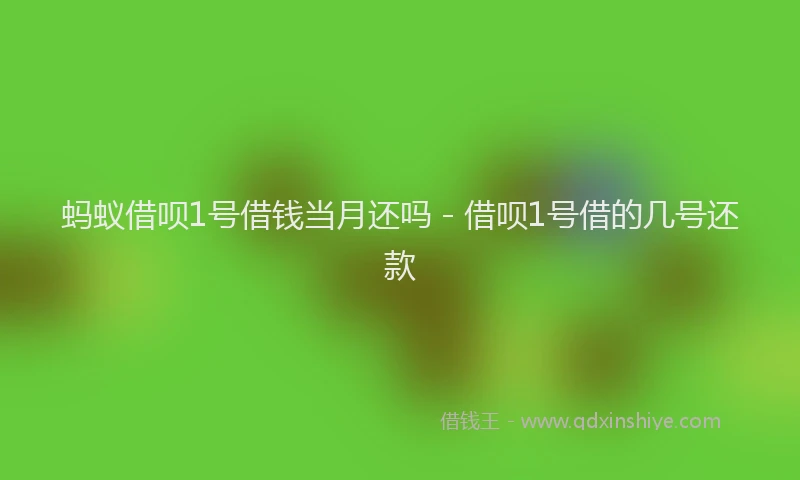 蚂蚁借呗1号借钱当月还吗 - 借呗1号借的几号还款
