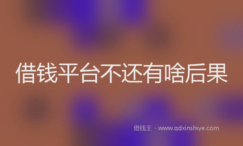 借钱平台不还有啥后果