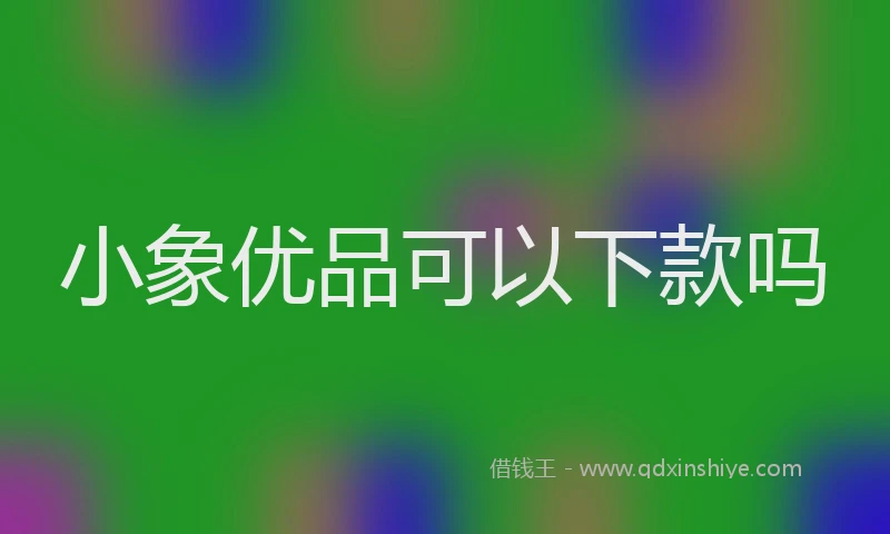 小象优品可以下款吗