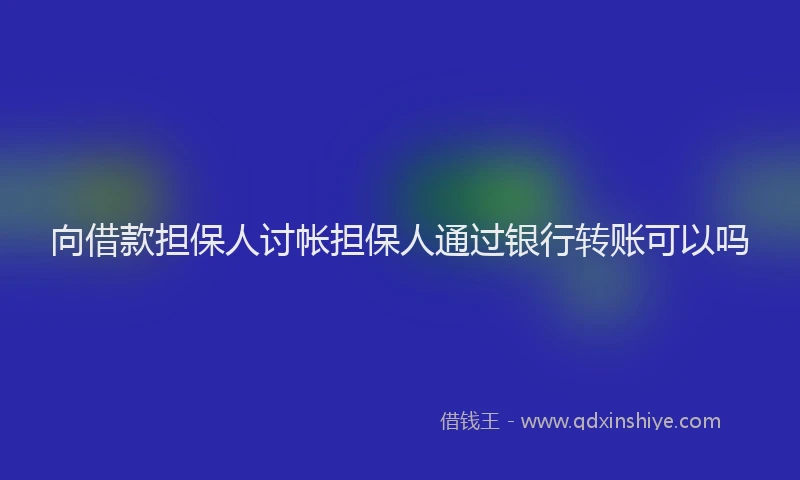 向借款担保人讨帐担保人通过银行转账可以吗