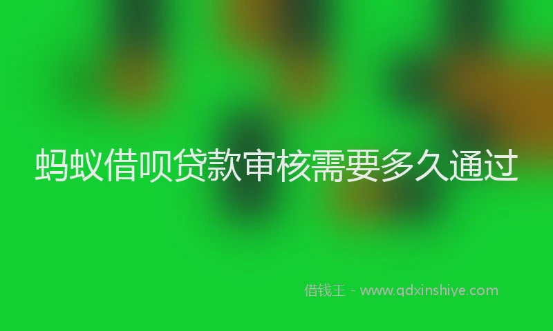 蚂蚁借呗贷款审核需要多久通过