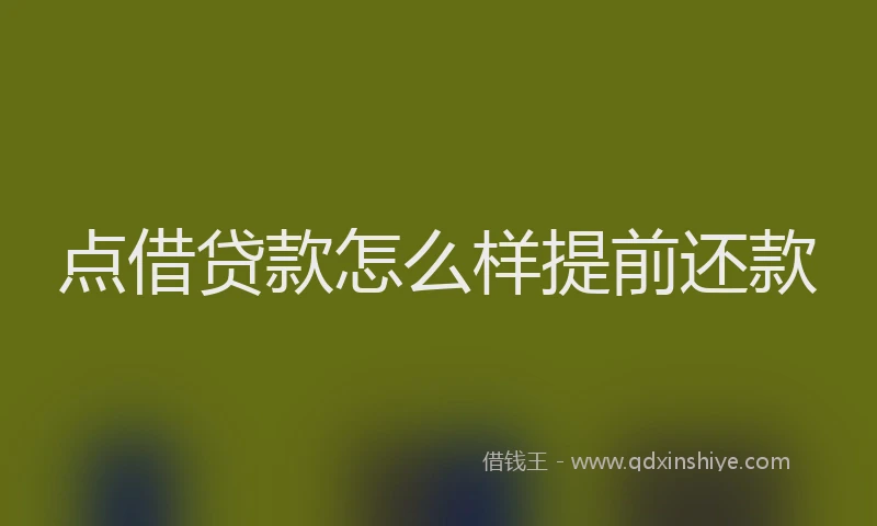 点借贷款怎么样提前还款