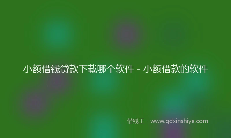 小额借钱贷款下载哪个软件 - 小额借款的软件