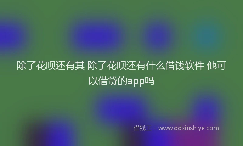 除了花呗还有其 除了花呗还有什么借钱软件 他可以借贷的app吗