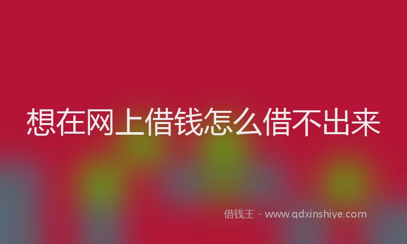 想在网上借钱怎么借不出来