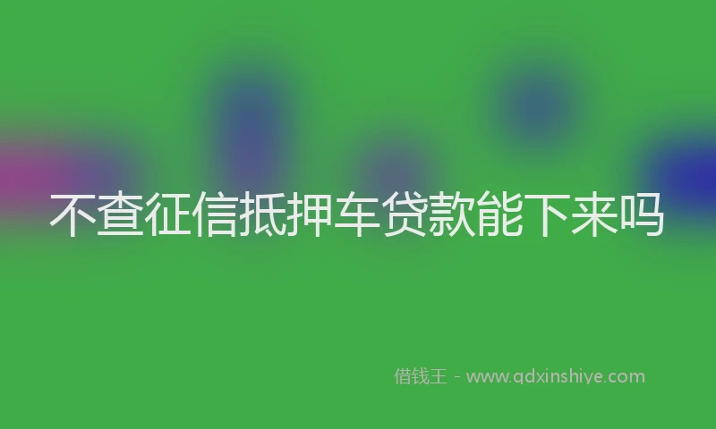 不查征信抵押车贷款能下来吗