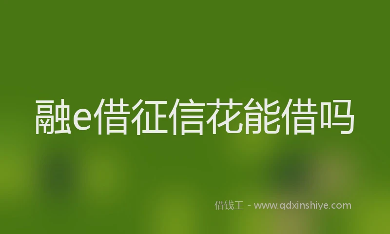 融e借征信花能借吗