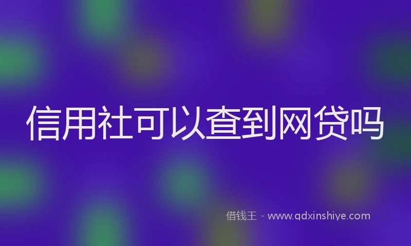 信用社可以查到网贷吗
