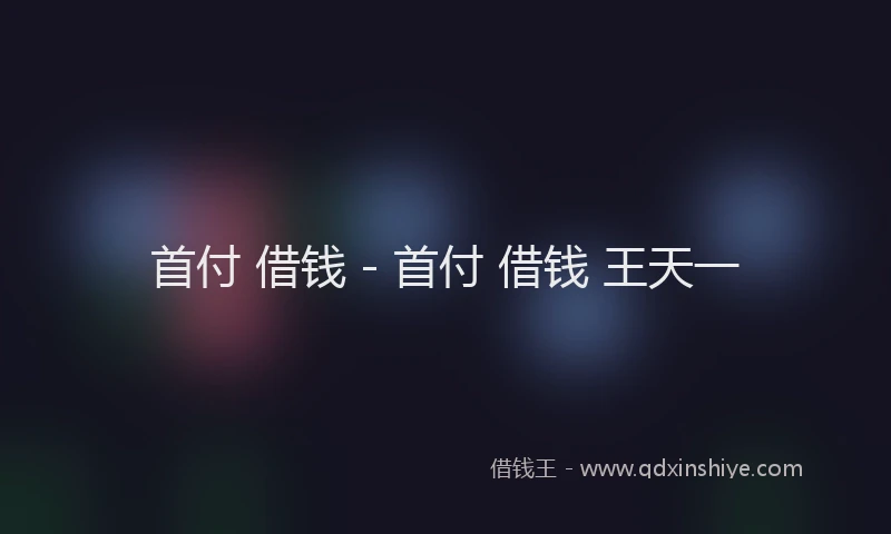 首付 借钱 - 首付 借钱 王天一