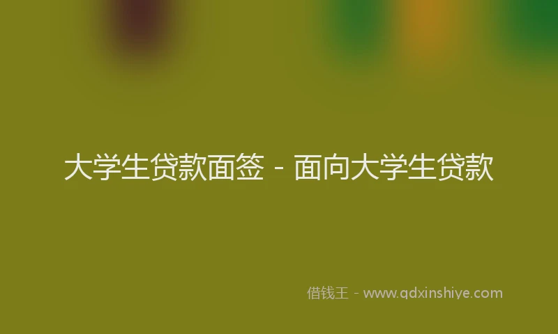 大学生贷款面签 - 面向大学生贷款