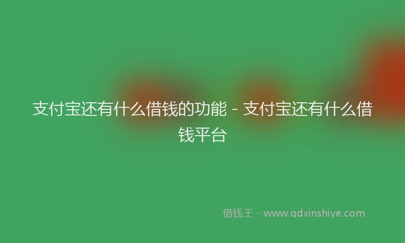 支付宝还有什么借钱的功能 - 支付宝还有什么借钱平台