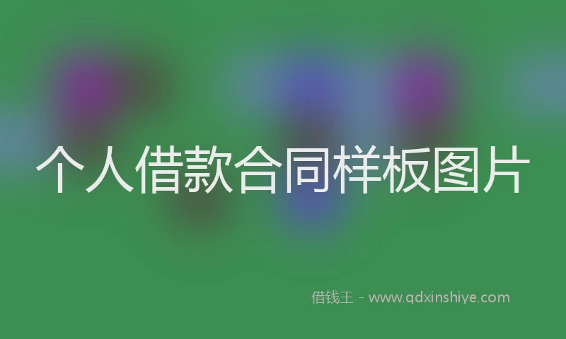 个人借款合同样板图片