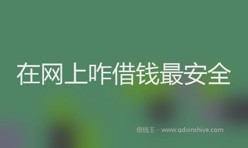 在网上咋借钱最安全