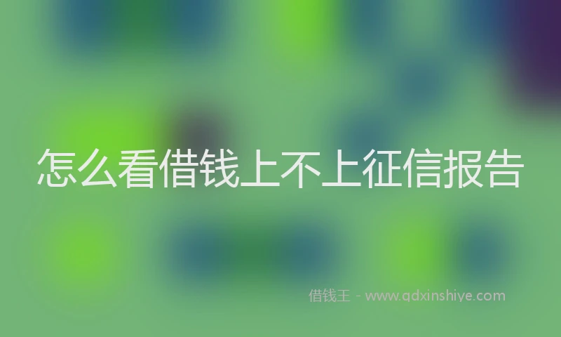怎么看借钱上不上征信报告