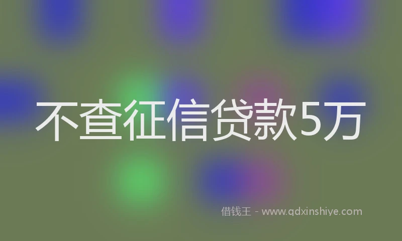 不查征信贷款5万