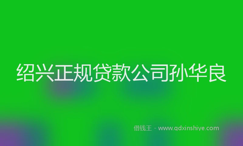 绍兴正规贷款公司孙华良
