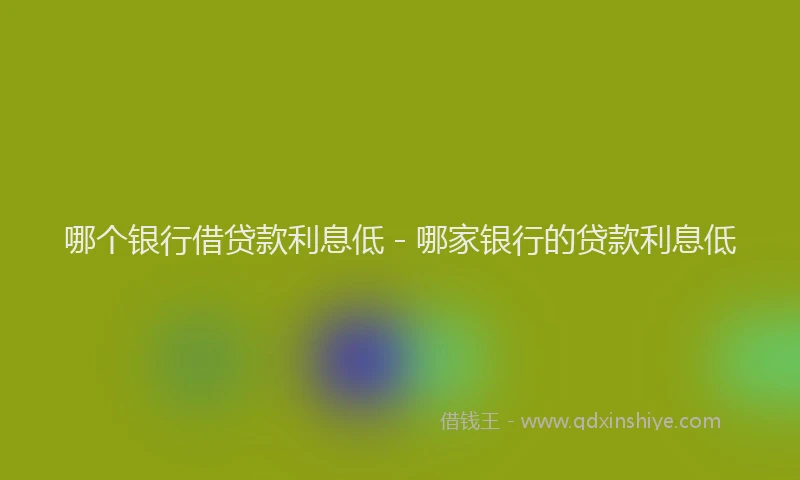 哪个银行借贷款利息低 - 哪家银行的贷款利息低
