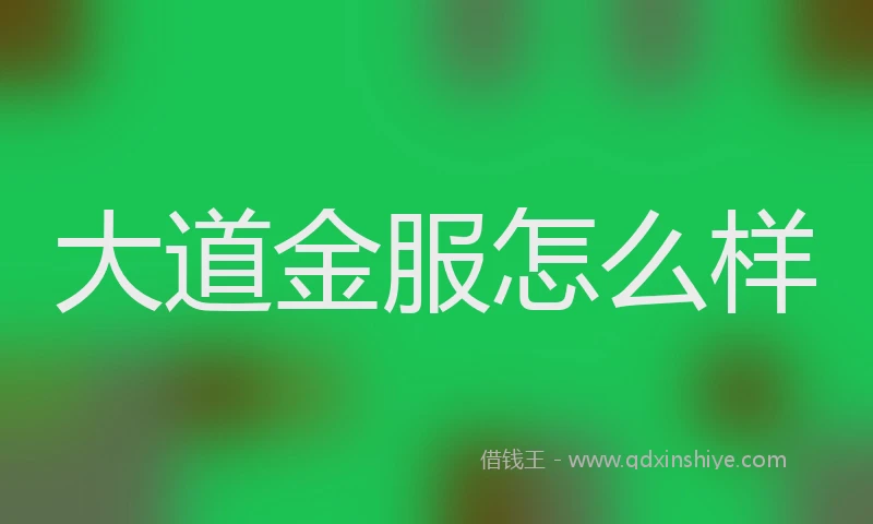 大道金服怎么样