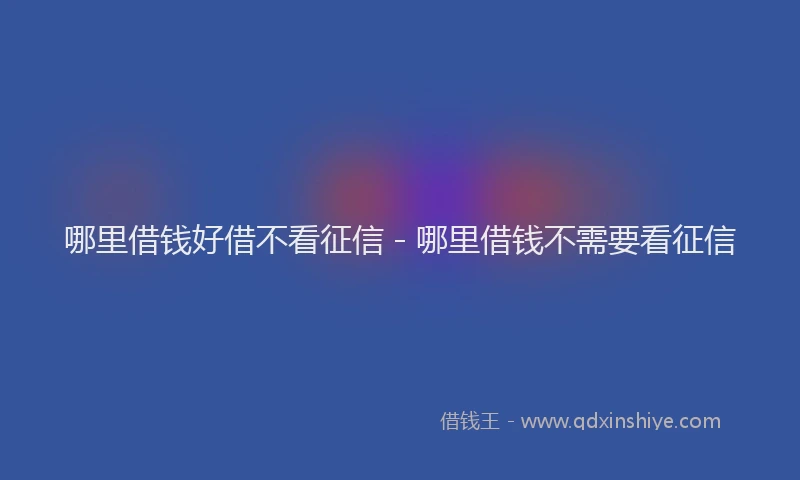 哪里借钱好借不看征信 - 哪里借钱不需要看征信