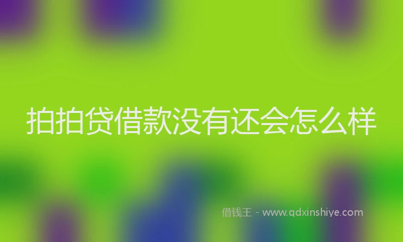 拍拍贷借款没有还会怎么样