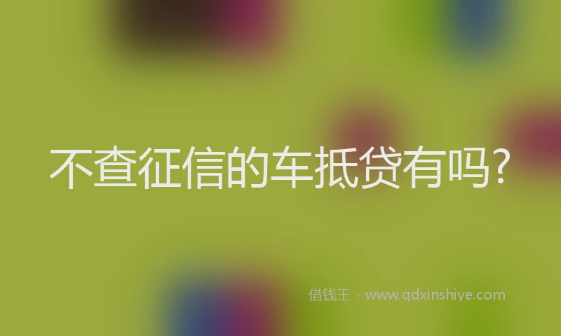 不查征信的车抵贷有吗?