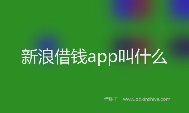 新浪借钱app叫什么