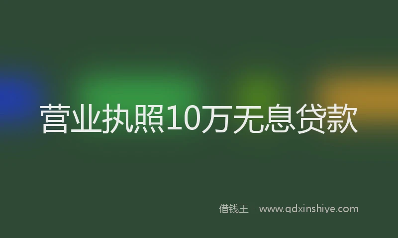 营业执照10万无息贷款