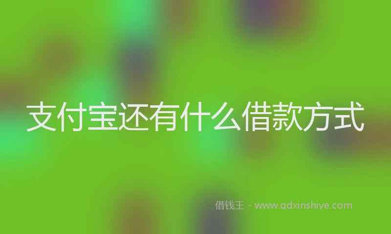 支付宝还有什么借款方式