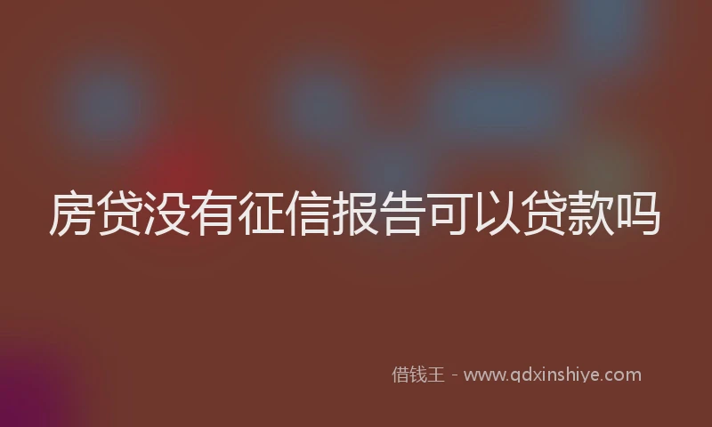 房贷没有征信报告可以贷款吗