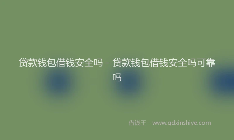 贷款钱包借钱安全吗 - 贷款钱包借钱安全吗可靠吗