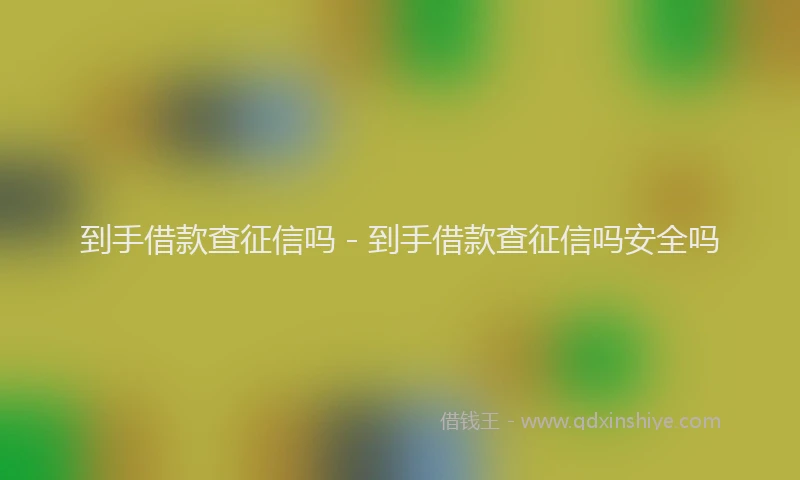 到手借款查征信吗 - 到手借款查征信吗安全吗