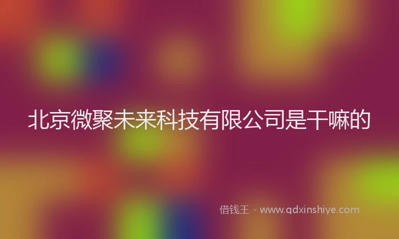 北京微聚未来科技有限公司是干嘛的
