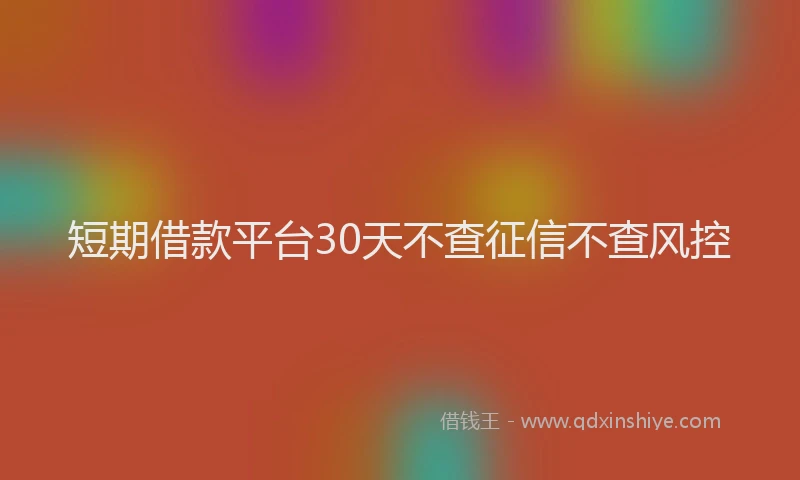 短期借款平台30天不查征信不查风控