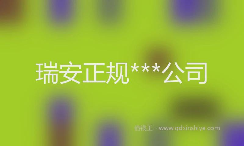 瑞安正规***公司